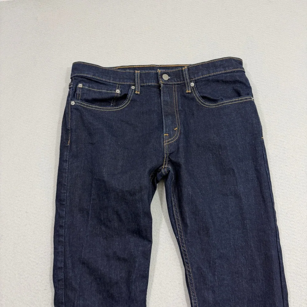 Levis 502 Regular Taper Jeans Men's 34x30 Blue Dark Wash Stretch Denim Western